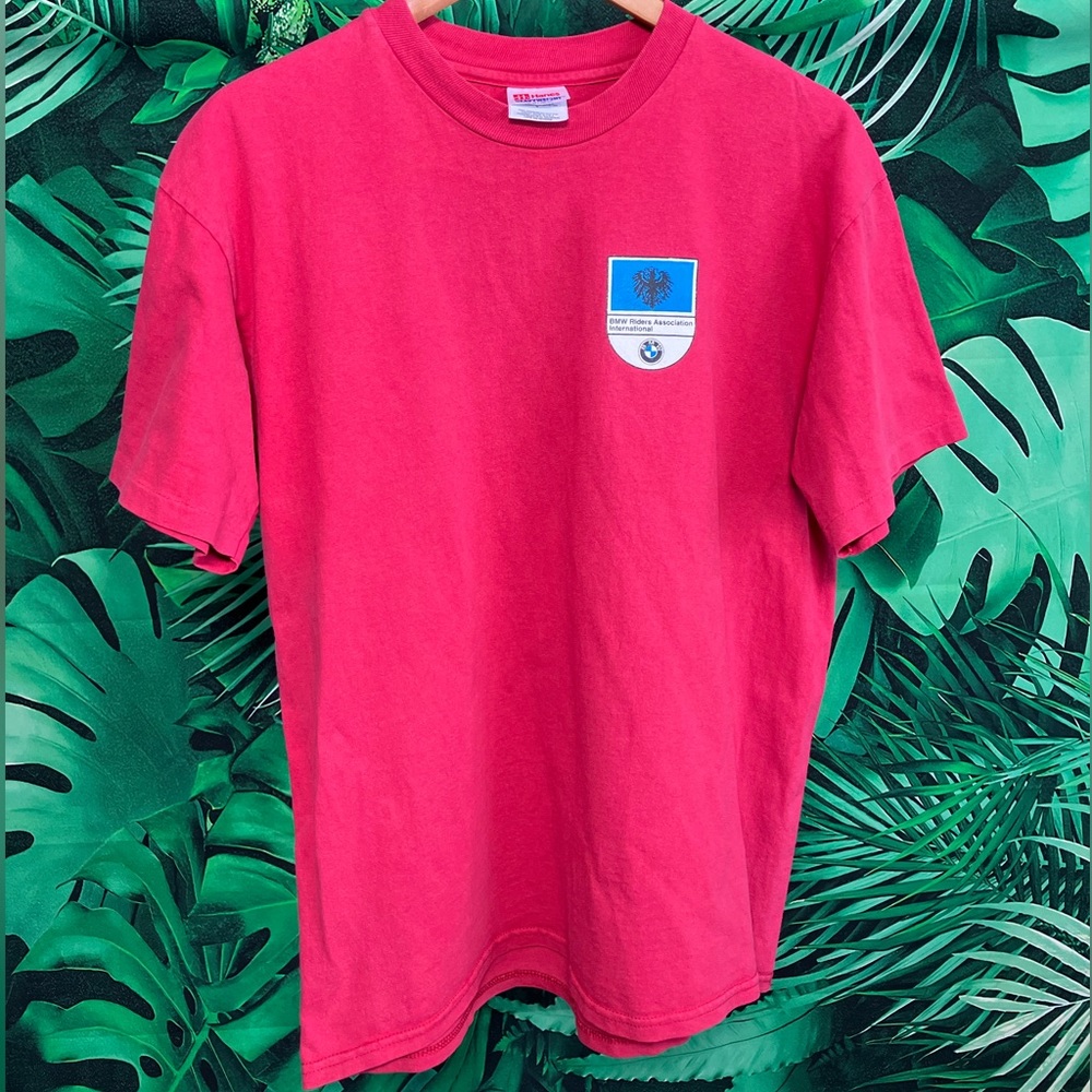 Vintage 90s BMW car show riders association international Large single stitch
